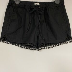 Super Cute J Crew Black Linen Blend  Drawstring Shorts , like new! XS